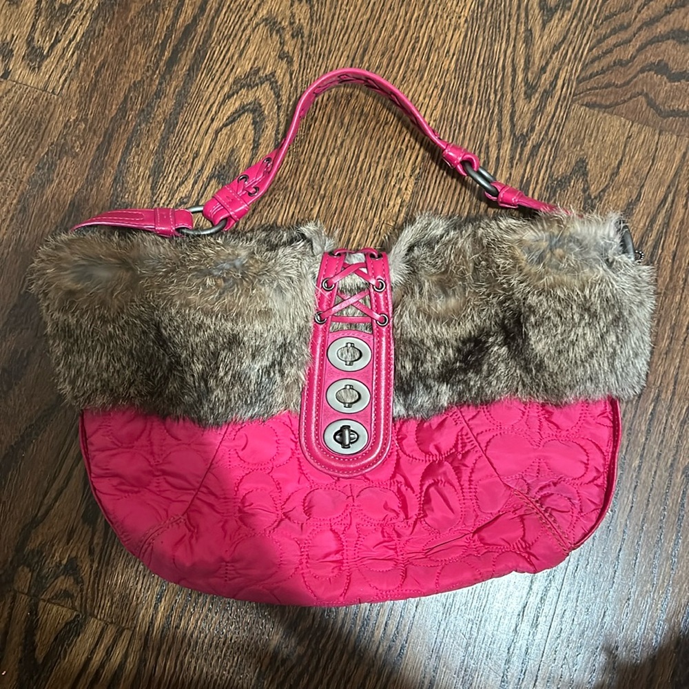 Coach Bag with REAL Mink